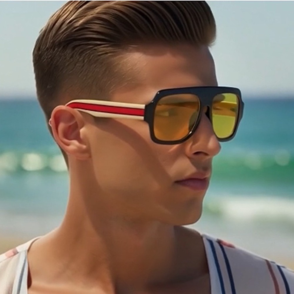 Oversized Aviator Sunglasses Yellow Lens Fashion Sun Glasses Trendy Beach Lentes